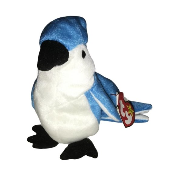 Vintage 1998 TY Beanie Original Baby Blue Jay Bird Named Rocket - Picture 2 of 8